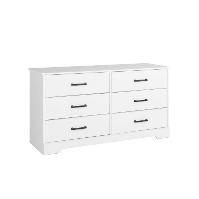 White Farmhouse Double Dresser with Soft Close Drawers