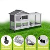 2-Tier Rabbit & Chicken Cage w/Wheel, Ramp, 4 Doors & Tray - Indoor/Outdoor Use - 4 of 4