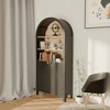 ORRD 61" Tall Arched Cabinets,Bookcase with storage,Mid-Century Modern 5-Tier Bookshelf with Door,Black - 2 of 4
