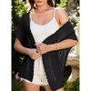 Coolmee Women's Plus Size Crochet Cardigan Lightweight Short Sleeve Summer Boho Open Front Knitted Cardigans - 3 of 4