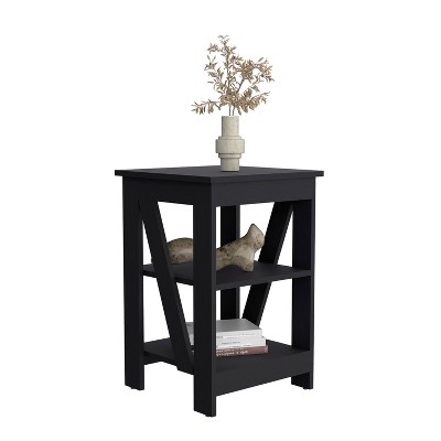 NicBex Nightstand with Storage Space Modern 3-Tier End Table with Stylish Cross-Design,Suitable for Bedroom,Living Room