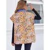 Imily Bela Womens Floral Quilted Puffer Coat Winter Warm Oversized Vest Cap Sleeve - 3 of 4