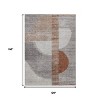 Taupe And Rust Geometric Washable Indoor Outdoor Area Rug - 3 of 4