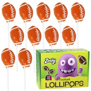 Zeesy Football Lollipops – 12-Pack Individually Wrapped Candy for Game Day & Party Favors - 1 of 1