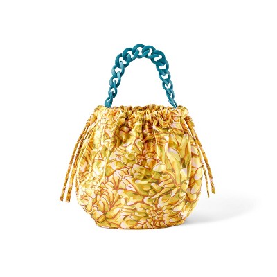 Slouchy Round Mum Floral Chain Handle Bag - Kika Vargas x Target Gold