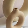 Uniquewise 9-Inch Large and 5-Inch Small Decorative Hollow Ceramic Donut Table Vase - Handmade, Minimalist Boho Style for Modern Home Decor - 4 of 4