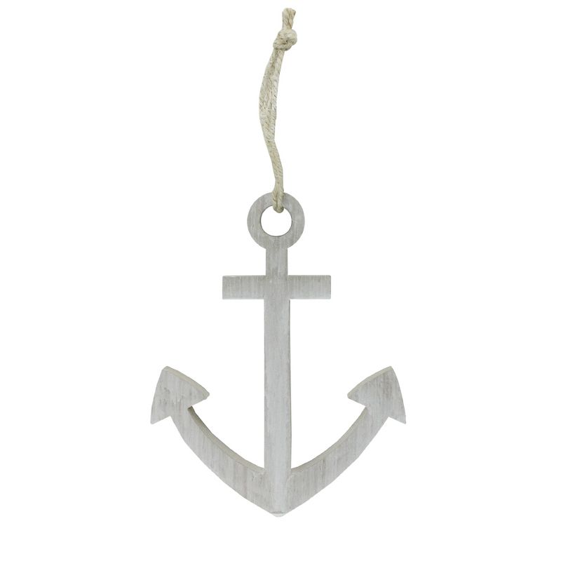 Northlight 9.75” White Cape Cod Inspired Wall Hanging Nautical Anchor, 1 of 4