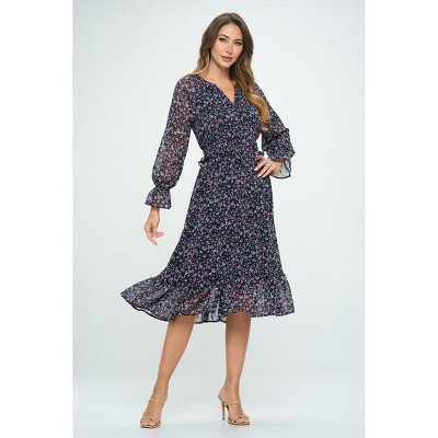 Elisa Long Flutter Sleeve Maxi Dress