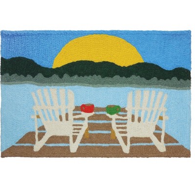 Jellybean Sunrise at the Lake Doormat – Scenic Indoor/Outdoor Mat with Nature Design, Machine Washable, Eco-Friendly, 20" x 30"