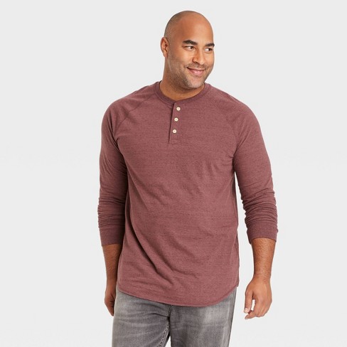 Berettigelse Anoi Stole på Men's Big & Tall Regular Fit Long Sleeve Henley T-shirt - Goodfellow & Co™  Pink 4xlt : Target