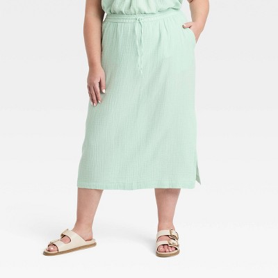 Women's Gauze Midi Pencil Skirt - Universal Thread™