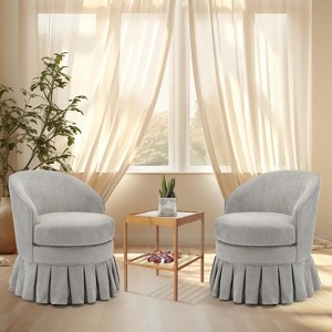 Upholstered Multi-Room Accent Chair - Modern Barrel Back Design with Hardwood Frame, Compact Armchair for Living Room/Bedroom/Office - 1 of 4