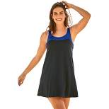 Swim 365 Women’s Plus Size Two-Piece Colorblock Swim Dress
