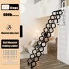 Topteng Wall Mounted Folding Ladder Black Loft Attic Stairs Pull down 12 Steps - 3 of 4