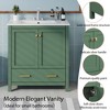 ALEXOUN Bathroom Vanity with Ceramic Sink,Wood Floor Standing Bathroom Vanity Cabinet with Double-Layered Storage Shelves & Divided Drawer - 3 of 4