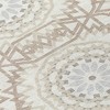 Ivory Beige And Silver Floral Medallion Washable Indoor Outdoor Area Rug - 4 of 4