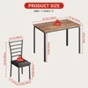 Dining Table Set for 4, 5 Piece Small Space Dining Set Square Table with 4 Upholstered Chairs - 2 of 4
