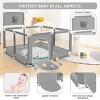 GOTGELIF 50"x50" 4-Panel Baby Playpen Foldable Playard with Basketball Hoop - 4 of 4