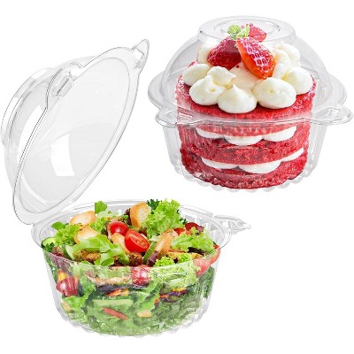 100 Pack Individual Cupcake Containers Plastic Cupcake Holders Deep Dome Muffin Containers