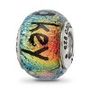 Black Bow Jewelry Lido Key & Palm Trees Dichroic Glass & Sterling Silver Bead Charm - 4 of 4
