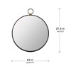 FONTOI 24" Round Wall Mirror with Contemporary Minimalist Frame for Living Room Foyer Entryway and Bedroom Enhancing Modern Wall Decor, Black - 2 of 4