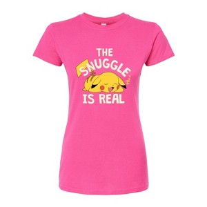 Women's - Pokémon - The Snuggle Pikachu Fitted Graphic T-Shirt - 1 of 3