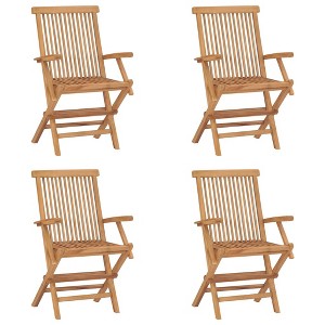 vidaXL Folding Patio Chairs 4 pcs Solid Teak Wood - 1 of 4