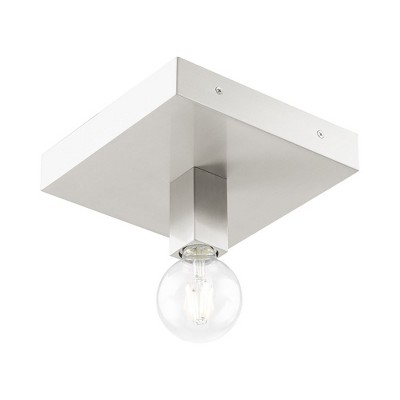 Solna Sleek Minimalist Brushed Nickel LED Flush Mount Light
