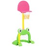 Costzon Toddler Basketball Hoop, 3-in-1 Sports Set with 6-Height Adjustments, Basketball, Baseball & Football Toy for Indoor/Outdoor (Cute Frog) - 3 of 4
