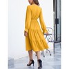 Clearlove Casual V Neck Layered Long Sleeve Wedding Guest Maxi Dresses for Women Flowy Maxi Dress - 4 of 4