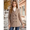 Allegra K Women's Long Sleeves Double Breasted Button Winter Outerwear Pea Coat - 2 of 4