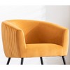 Velvet Upholstered Accent Chair with Clean Line Design and Plush Seat, Metal Legs, Stylish Modern Look - 2 of 4
