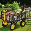 VEVOR Steel Garden Cart, Heavy Duty 1400 lbs Capacity, Utility Metal Wagon with 2-in-1 Handle and 15 in Tires, Perfect for Garden, Farm, Yard - 2 of 4