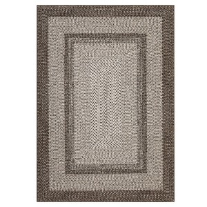 Washable Modern Geometric Bordered Area Rugs for Bedroom Living Room, Soft Non Slip Floor Carpet for Office - 1 of 4