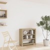 vidaXL Solid Acacia Wood Bookcase with 3 Shelves - Brushed Finish, Brown - Rustic Farmhouse Style, Freestanding Bookshelf - 2 of 4