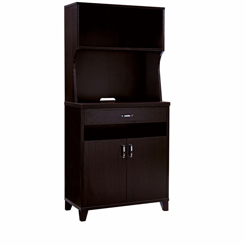 FC Design 67"H Kitchen Baker's Rack Utility Storage Cabinet with Drawer and Two-Door Cabinet in Red Cocoa Finish, 1 of 5