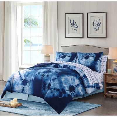 Twin/Twin XL Shibori Reversible Comforter & Sham Set Blue - Ocean Pacific