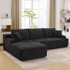 Cloud Sectional Couch 106" Modern L-Shape Corner Modular Upholstered Sofa with Loveseat Chaise Deep Seat Plush Corduroy Fabric Foam Cushions Dark - 4 of 4