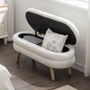 Grungis Velvet Storage Benches with Wood Legs,Upholstered Storage Ottoman,Ottoman Bench for Living Room,Bedroom - 2 of 4