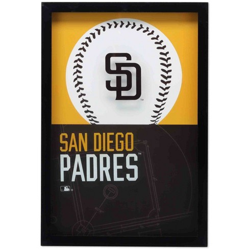 Mlb San Diego Padres Baseball Logo Glass Framed Panel : Target