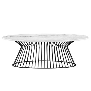 NicBex Modern 48" Oval Coffee Table with Metal Frame for Living Room and Office - 1 of 4