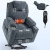Chenille Power Lift Recliner Chair for Elderly, 350 LBS Heavy Duty with Massage, Lumbar Heating, USB & Type-C Ports, Stainless Steel Cup Holders - 2 of 4