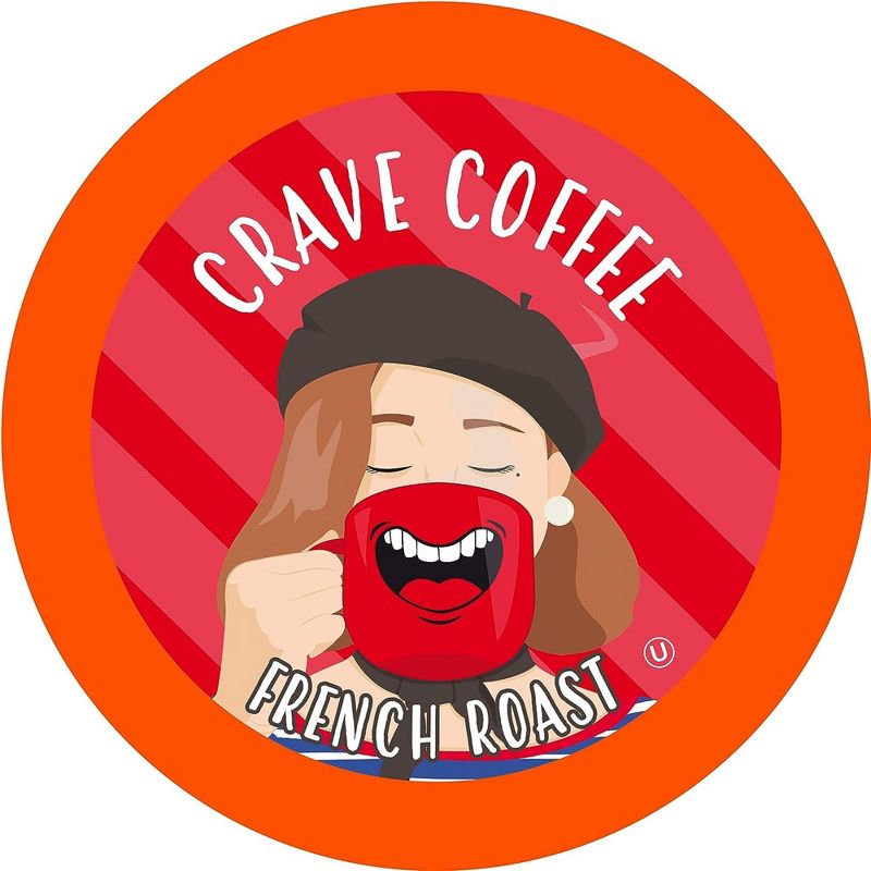 Crave Beverages French Roast Coffee Pods for Keurig Kcup, Dark Roast, 40 Count, 1 of 6