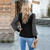 Women Blouse Tops Semi High Neck Long Sleeve Knit Pullover Top - 4 of 4