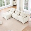 ModernLuxe Chenille Fabric Sofa with Ottoman & Lumbar Pillows, Ergonomic Sofa Couch for Living Room/Bedroom, Beige/Sky Blue/Green (2-4 Seats) - 2 of 4
