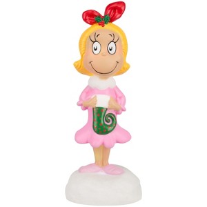 Gemmy Lighted Blow Mold Decor Cindy Lou Who w/Stocking 14" Dr. Seuss, Multicolored - 1 of 4