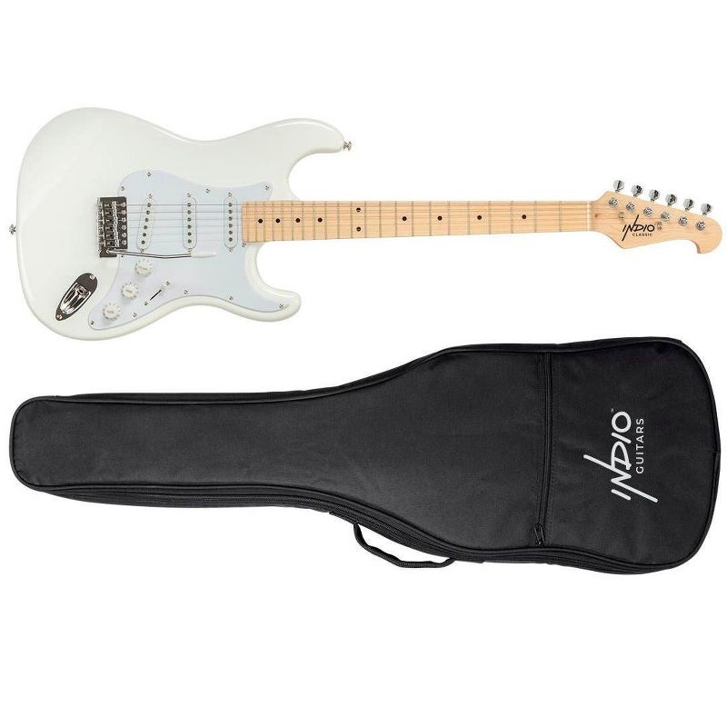 Monoprice Indio Cali Classic Electric Guitar - White, With Gig Bag, 2 of 7