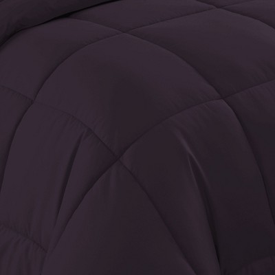 Eggplant Twin Down Microfiber Reversible Bed-in-a-Bag Set