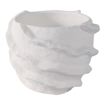 Decorative Ceramic Flower Pot for Home Decor - Indoor and Outdoor Planter - Art-Inspired Plant Pot for Garden, Patio, Shelf, or Entryway - 5" White