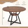 Costway 47” Round Dining Table for 4 with Storage Shelf, Wooden Tabletop, Metal Base - 3 of 4